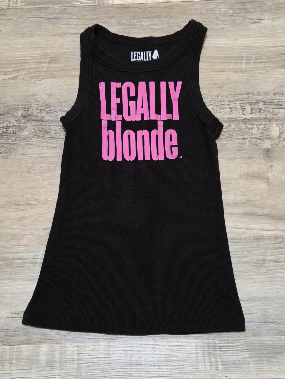 🩷Legally Blonde Ribbed Black & Hot Pink Tank Size Womens XS